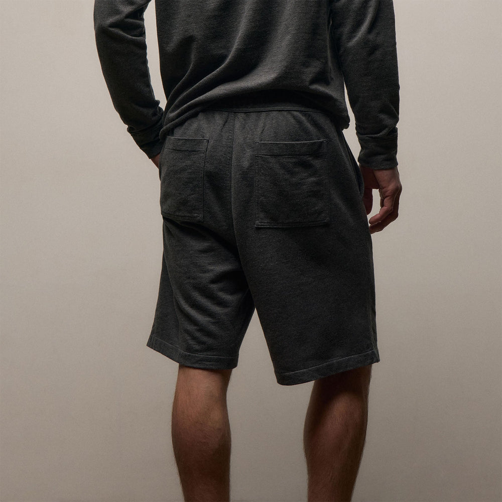Fine French Terry Short in Heather Charcoal | James Perse Los Angeles
