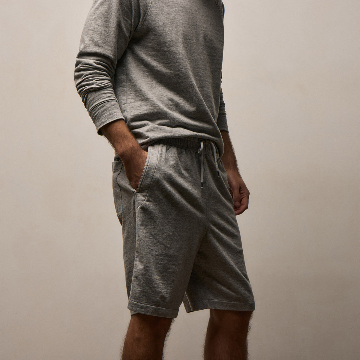 Fine French Terry Short In Heather Grey | James Perse Los Angeles