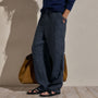 Washed Stripe Linen Relaxed Pant in Blue Stripe | James Perse Los Angeles