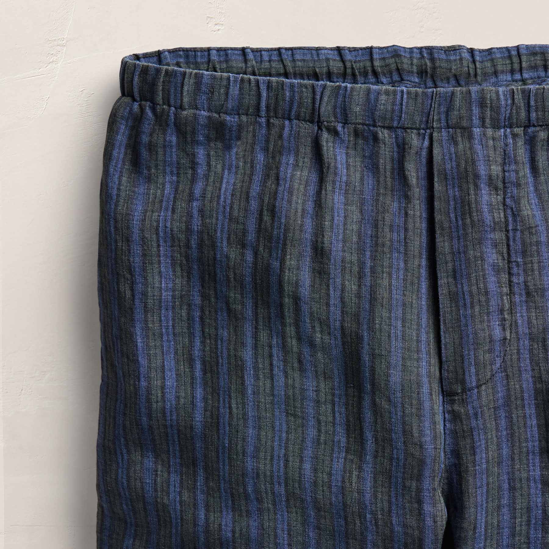 Washed Stripe Linen Relaxed Pant in Blue Stripe | James Perse Los Angeles
