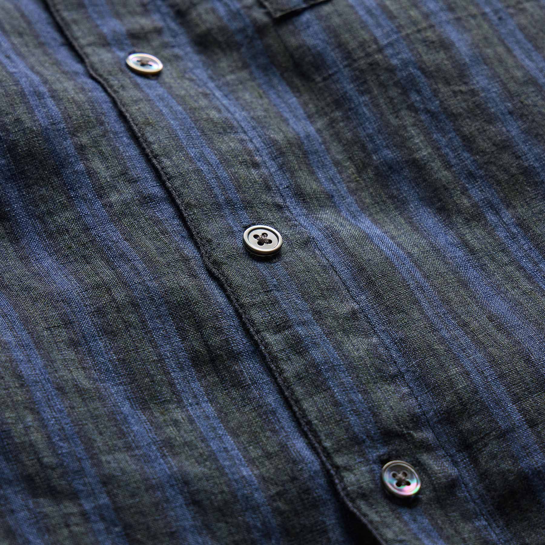 Washed Stripe Linen Shirt in Blue Stripe | James Perse Los Angeles