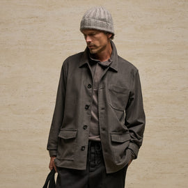 Sf Mlskin Button Frt Uti Jkt in Dusty Brown | James Perse Los Angeles