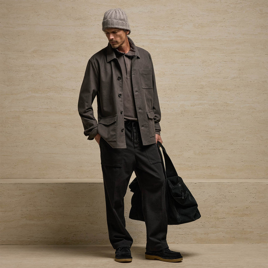 Sf Mlskin Button Frt Uti Jkt in Dusty Brown | James Perse Los Angeles