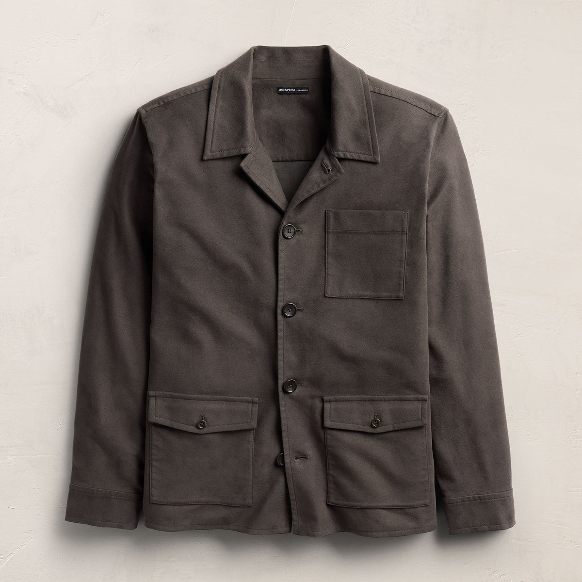 Sf Mlskin Button Frt Uti Jkt in Dusty Brown | James Perse Los Angeles