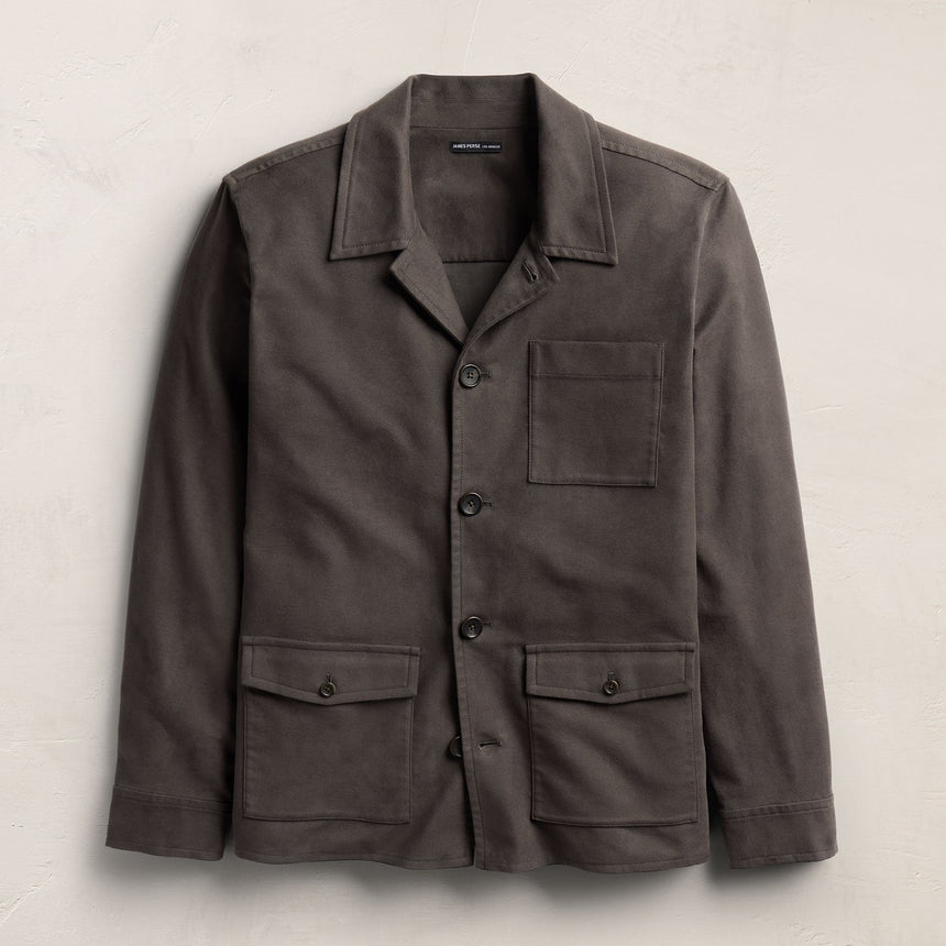 Sf Mlskin Button Frt Uti Jkt in Dusty Brown | James Perse Los Angeles