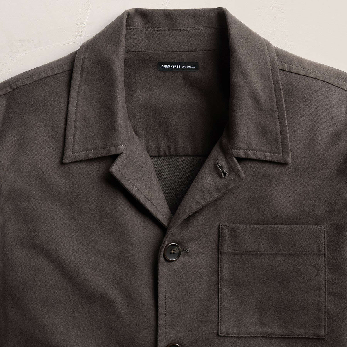 Sf Mlskin Button Frt Uti Jkt in Dusty Brown | James Perse Los Angeles