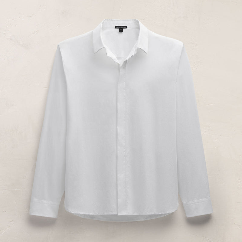 Supima Poplin Shirt in White | James Perse Los Angeles