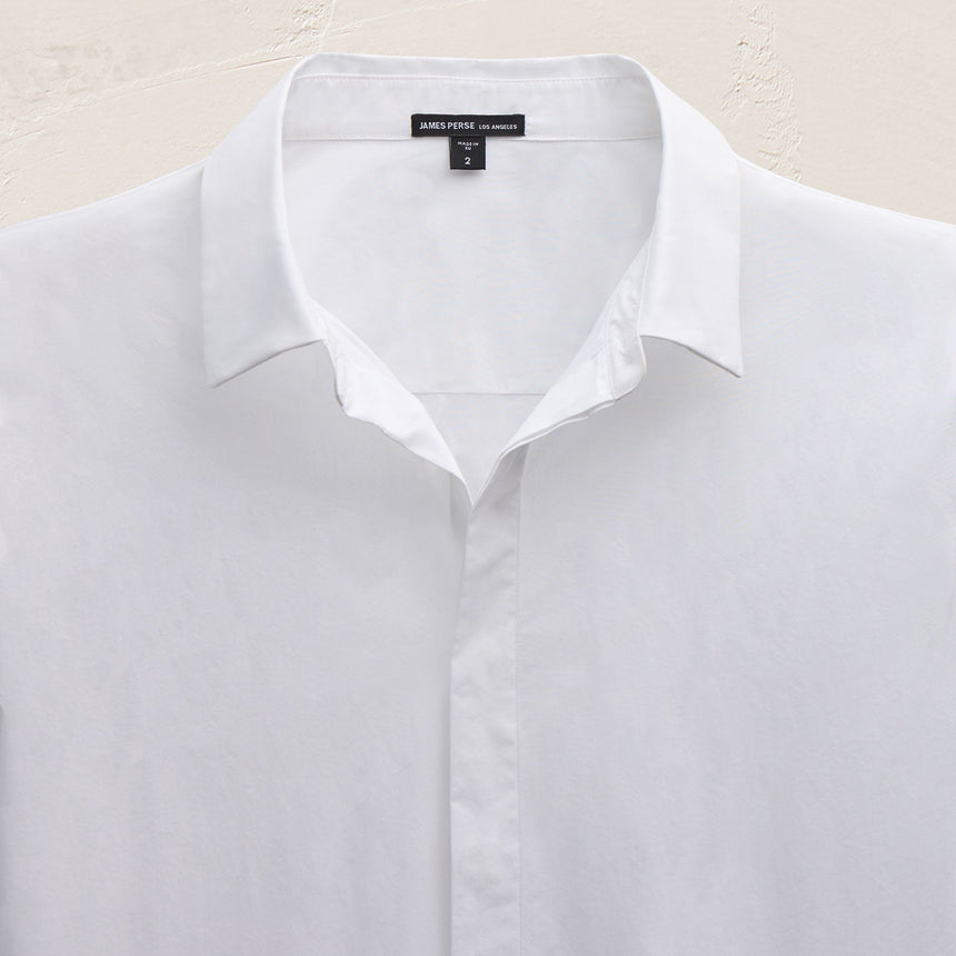 Supima Poplin Shirt in White | James Perse Los Angeles