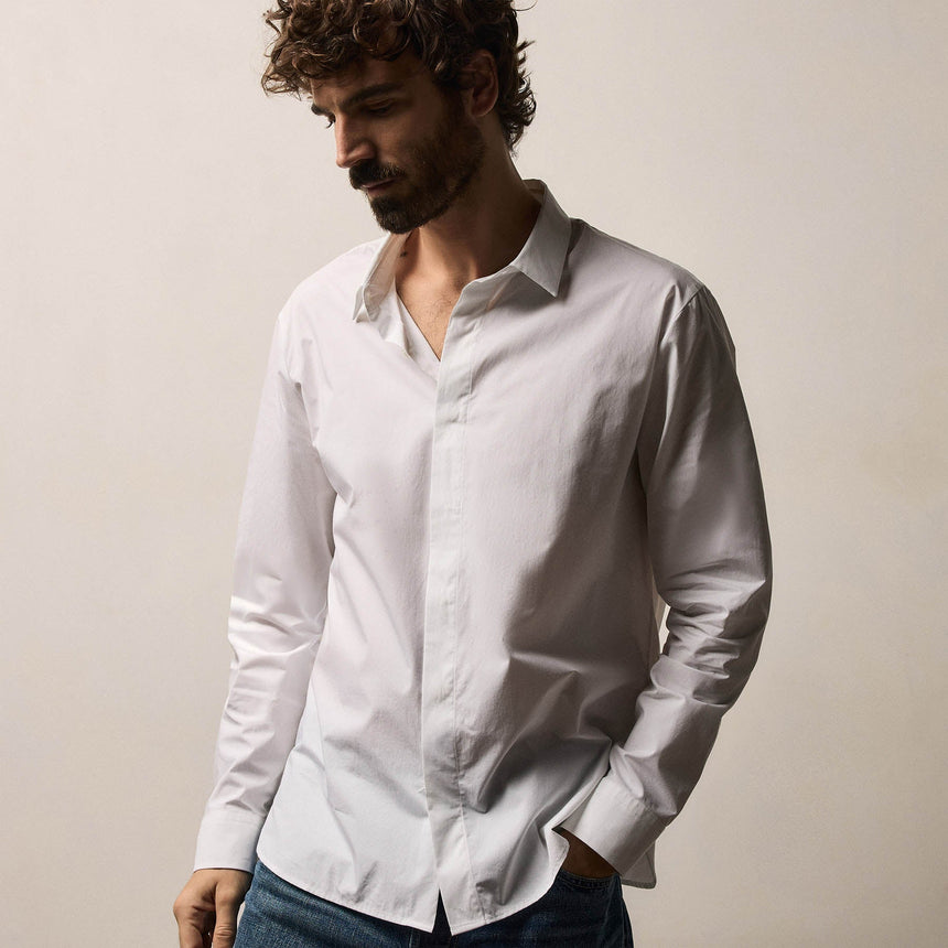men's white poplin dress shirt Van Heusen Men's Classic-Fit White Poplin Dress Shirt