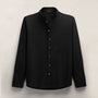 Poplin Collarless Shirt in Black | James Perse Los Angeles