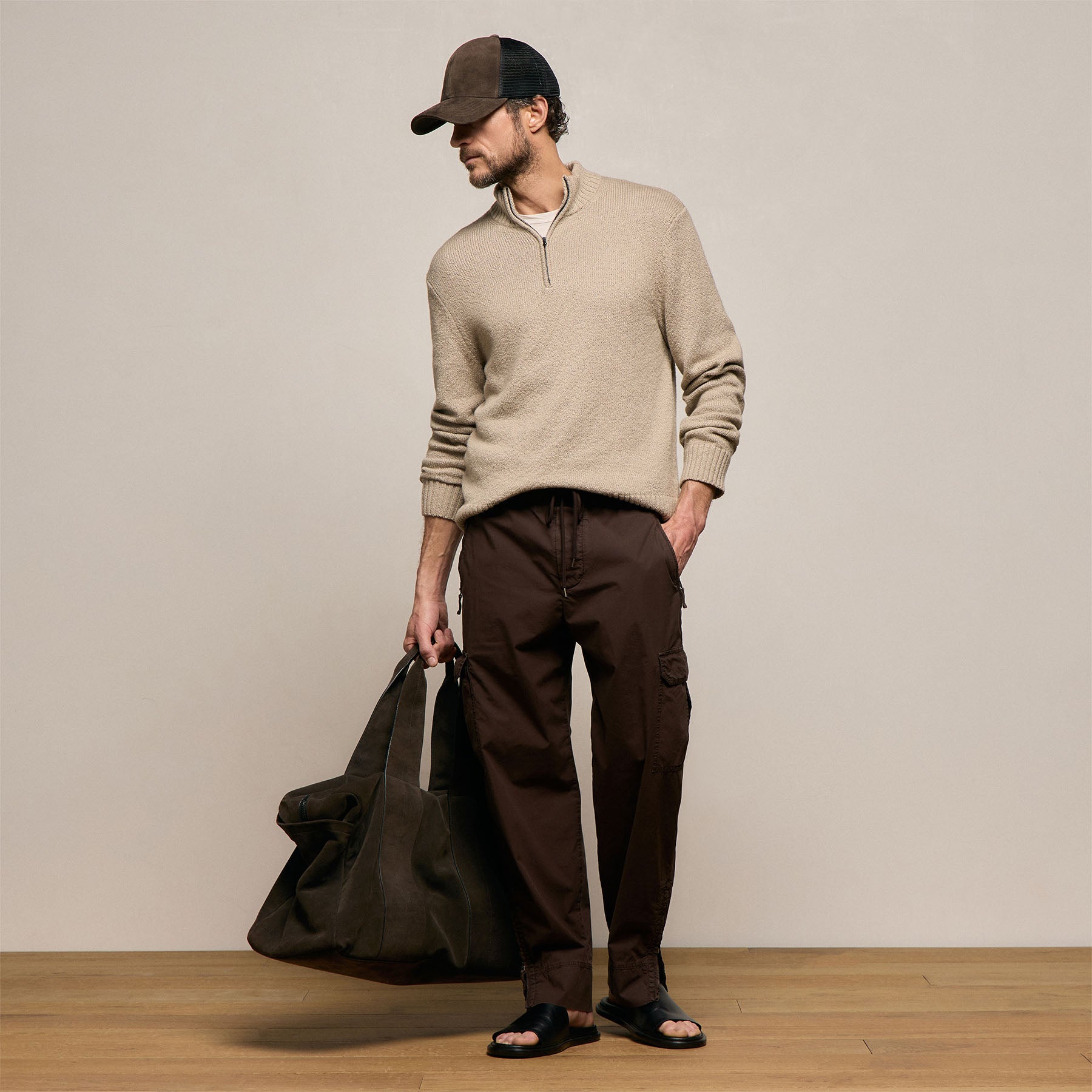 Parachute Poplin Cargo in Bark Pigment | James Perse Los Angeles
