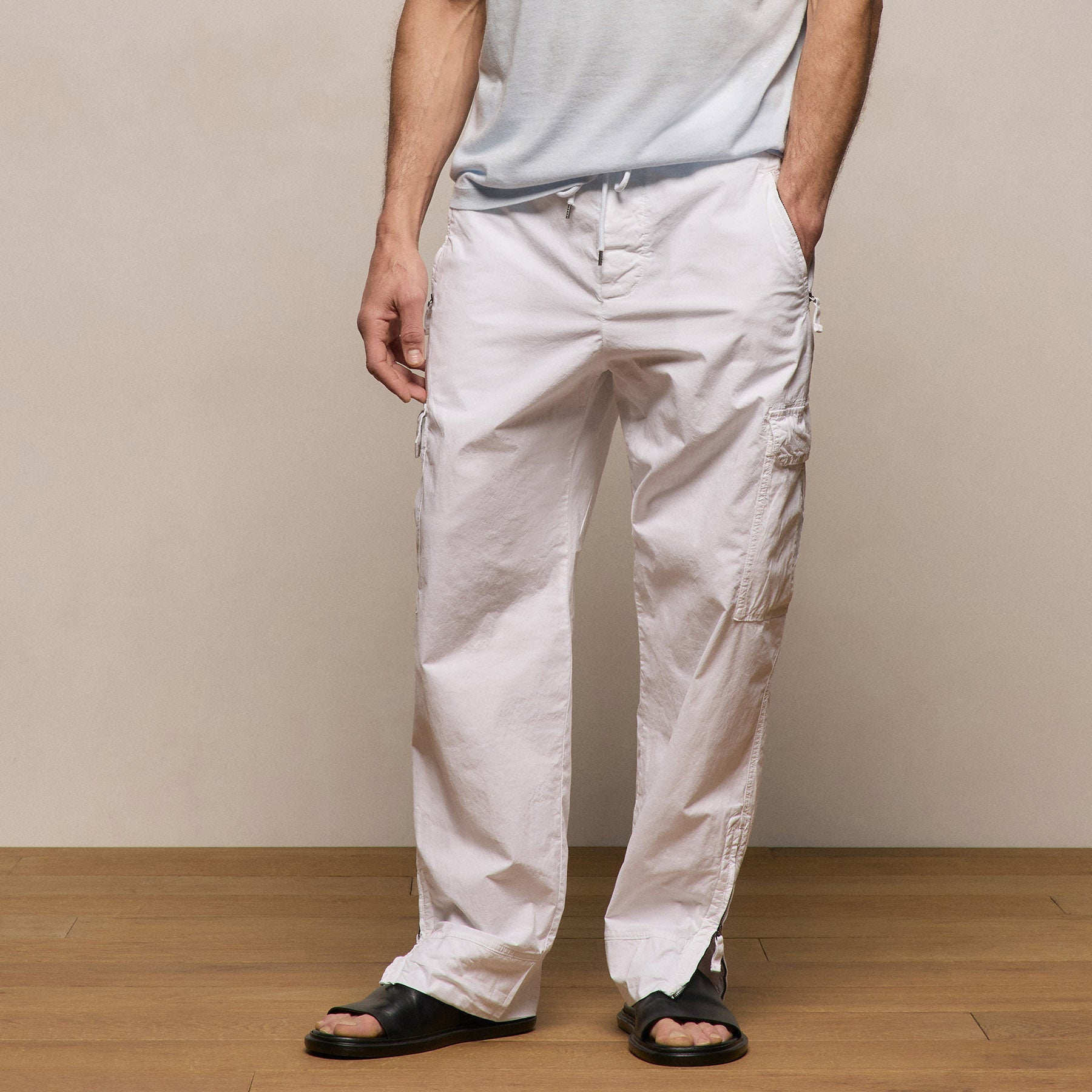 Parachute Poplin Cargo in White | James Perse Los Angeles
