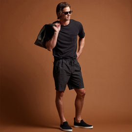 Parachute Flight Short in Black | James Perse Los Angeles