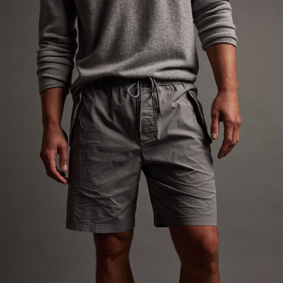 Parachute Flight Short in Silver Grey Pigment | James Perse Los Angeles