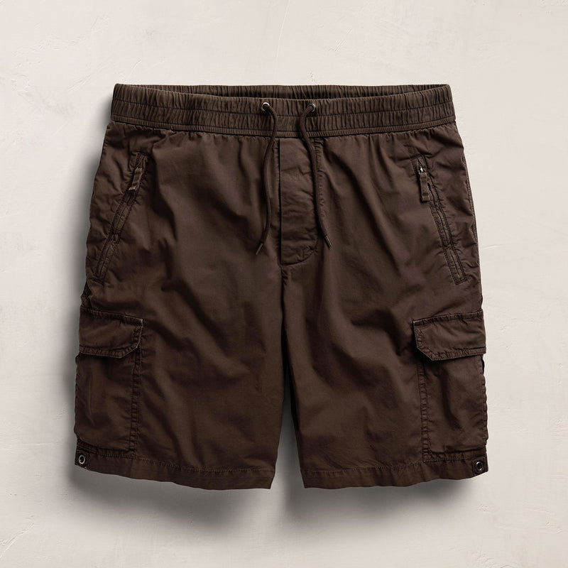 Parachute Poplin Cargo Short in Bark Pigment | James Perse Los Angeles