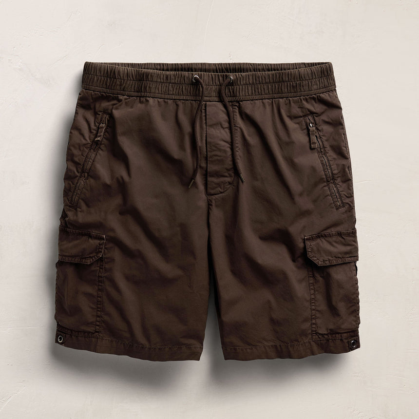 Parachute Poplin Cargo Short in Bark Pigment | James Perse Los Angeles