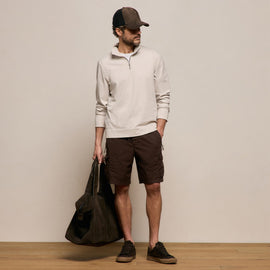 Parachute Poplin Cargo Short in Bark Pigment | James Perse Los Angeles