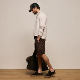 Parachute Poplin Cargo Short in Bark Pigment | James Perse Los Angeles