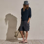 Parachute Poplin Cargo Short in Blue Noir Pigment | James Perse Los Angeles