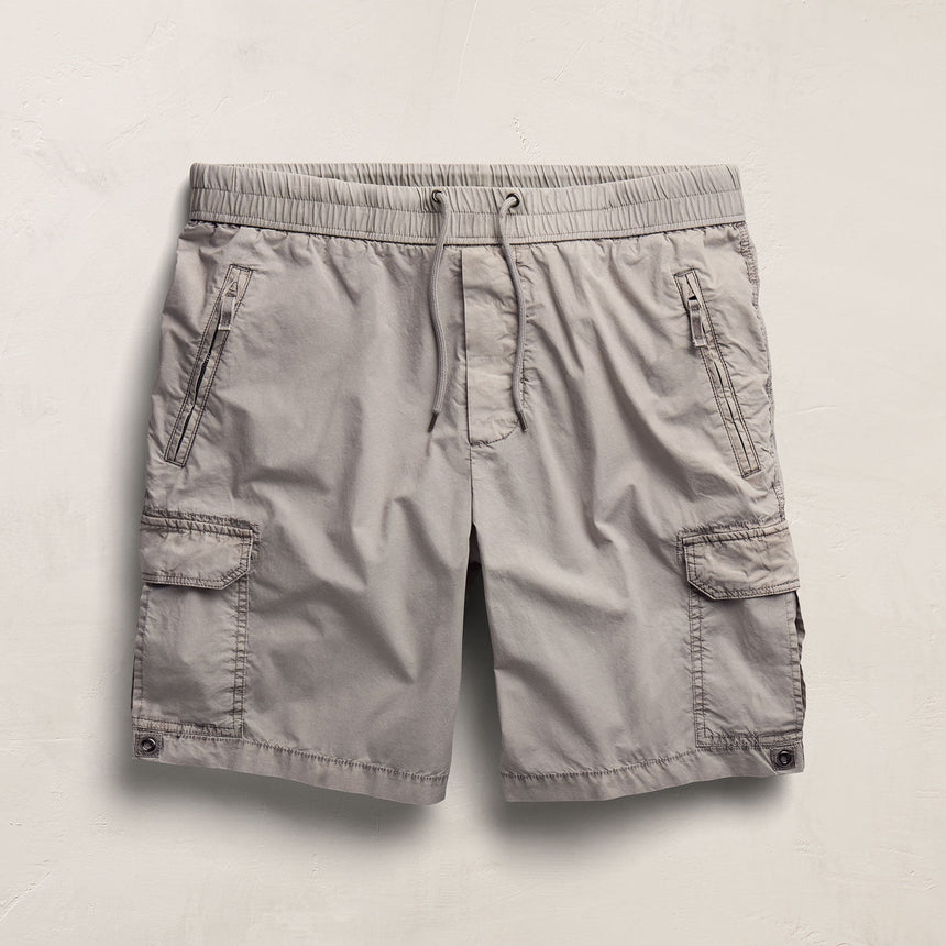 Parachute Poplin Cargo Short in Fog Pigment | James Perse Los Angeles