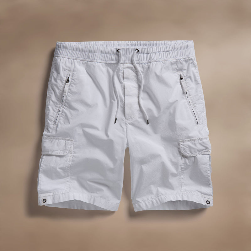 Parachute Poplin Cargo Short in White | James Perse Los Angeles