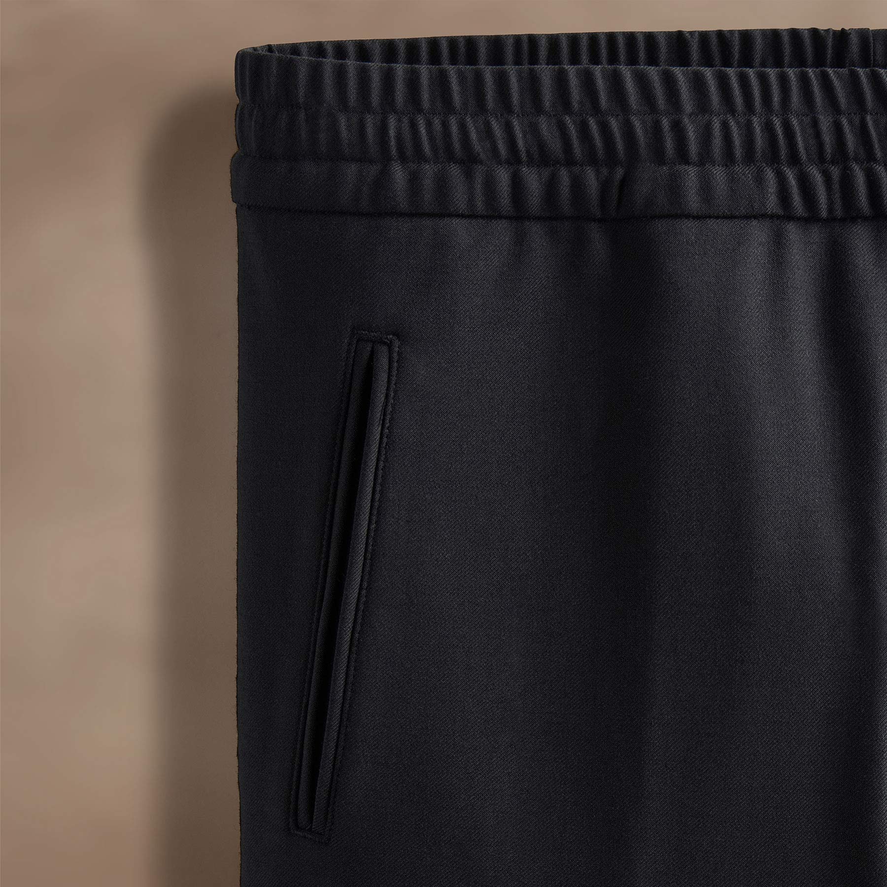 Wool Blend Trouser - Black