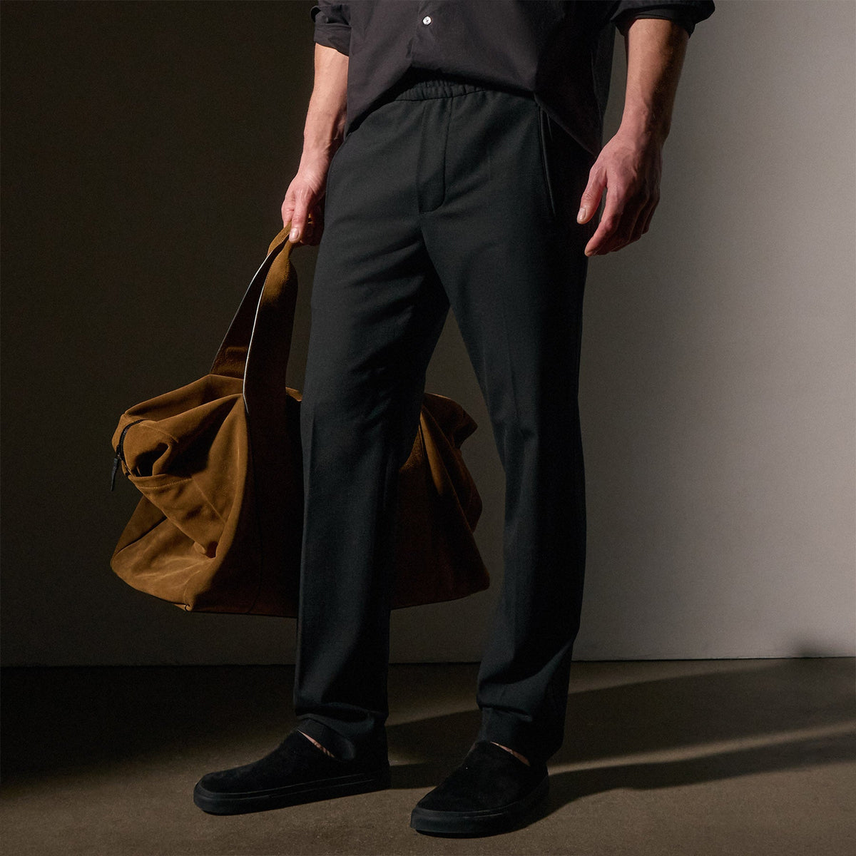 Wool Blend Trouser in Black | James Perse Los Angeles