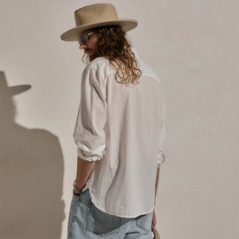 Cotton Muslin Shirt in White | James Perse Los Angeles