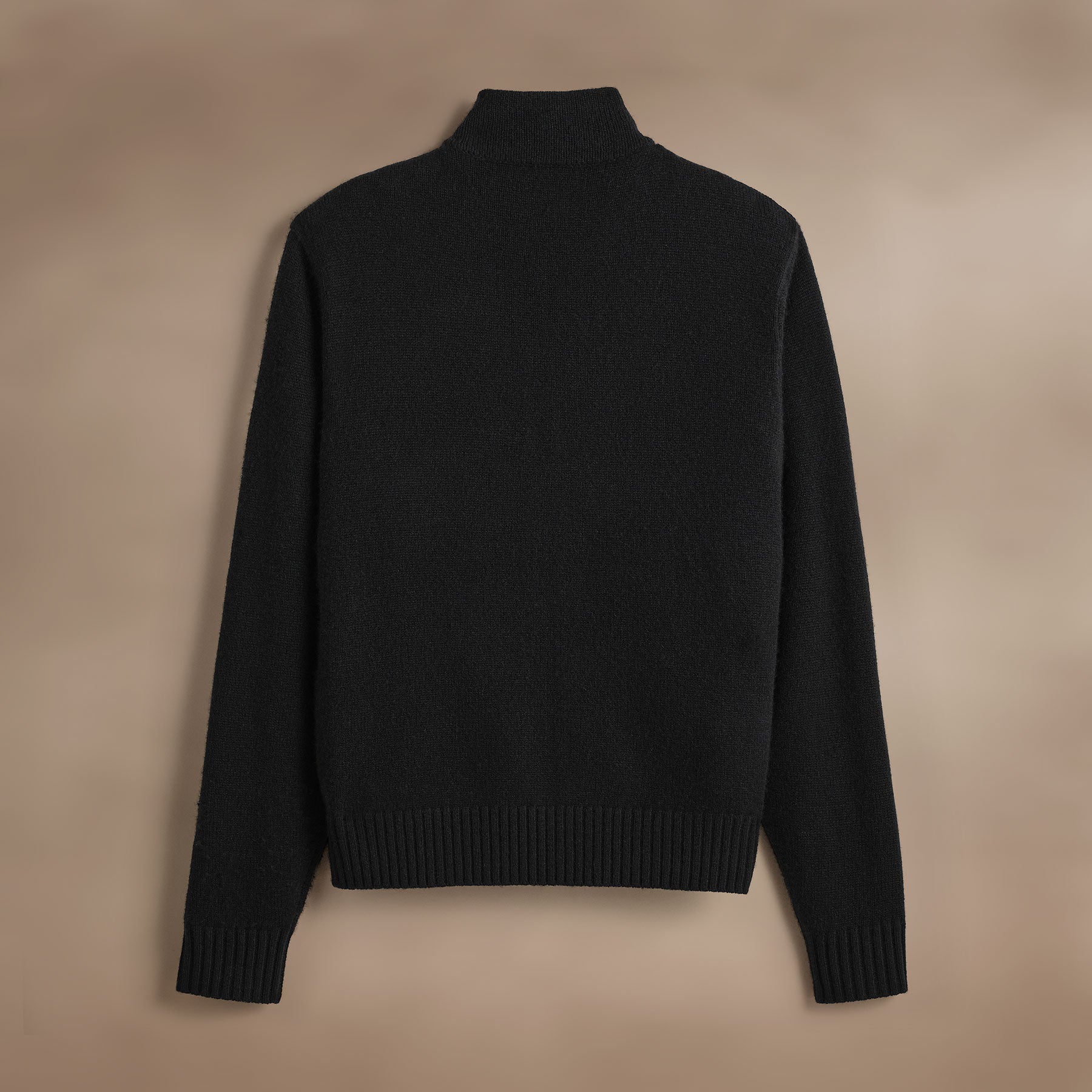 Suede Front Zip Up Sweater  in Black | James Perse Los Angeles