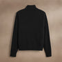 Suede Front Zip Up Sweater  in Black | James Perse Los Angeles