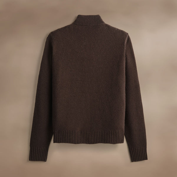 Suede Front Zip Up Sweater  in Bronco | James Perse Los Angeles