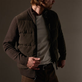Suede Front Zip Up Sweater in Bronco | James Perse Los Angeles