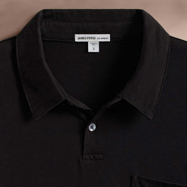 Sueded Jersey Rugby Polo in Black | James Perse Los Angeles