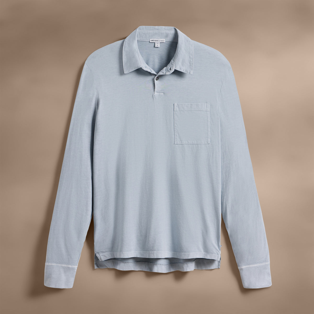 Sueded Jersey Rugby Polo in Grey Glacier Pigment | James Perse Los Angeles