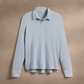 Sueded Jersey Rugby Polo in Grey Glacier Pigment | James Perse Los Angeles