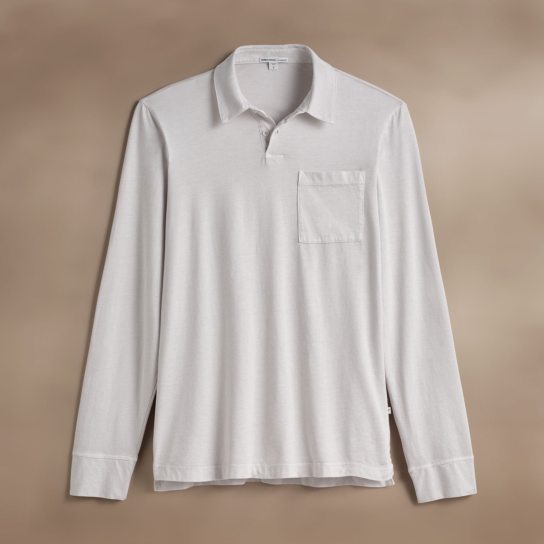 Sueded Jersey Rugby Polo in Light Mist Pigment | James Perse Los Angeles
