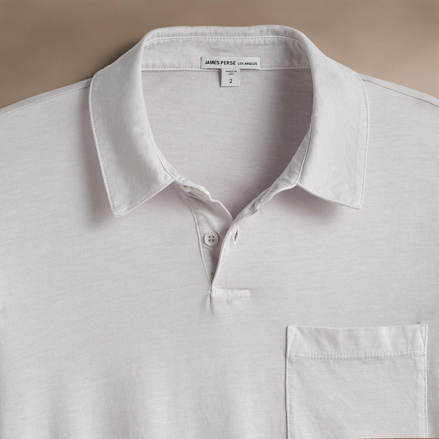 Sueded Jersey Rugby Polo in Light Mist Pigment | James Perse Los Angeles