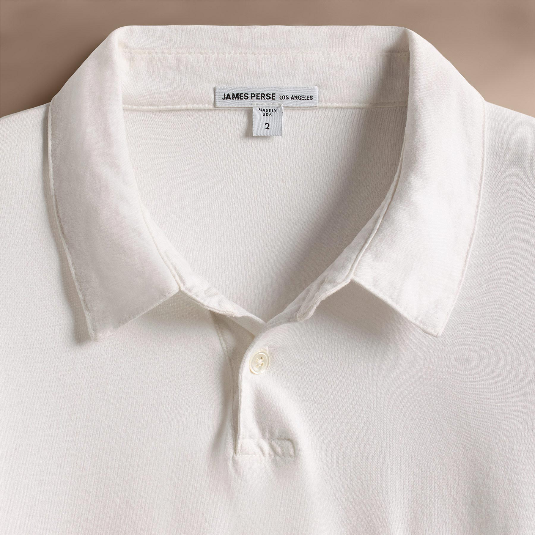 Sueded Jersey Rugby Polo in White | James Perse Los Angeles