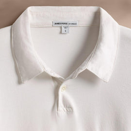 Sueded Jersey Rugby Polo in White | James Perse Los Angeles