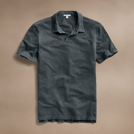 Sueded Jersey Polo in Asphalt Pigment | James Perse Los Angeles