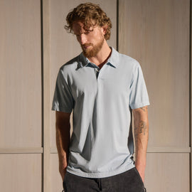 Sueded Jersey Polo in Azure Pigment | James Perse Los Angeles