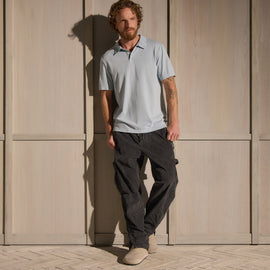 Sueded Jersey Polo in Azure Pigment | James Perse Los Angeles
