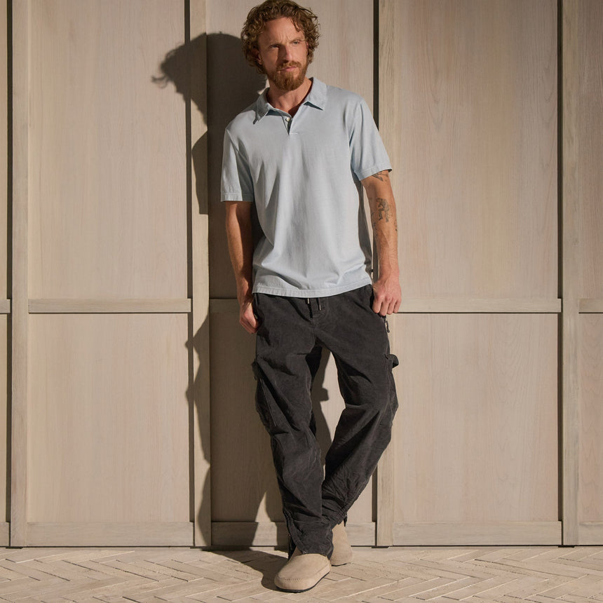 Sueded Jersey Polo in Azure Pigment | James Perse Los Angeles