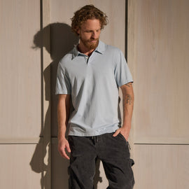 Sueded Jersey Polo in Azure Pigment | James Perse Los Angeles