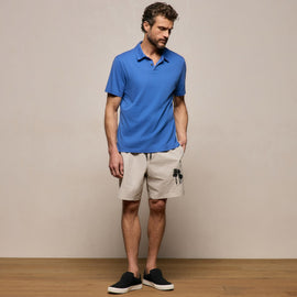 Sueded Jersey Polo in Baltic Blue | James Perse Los Angeles