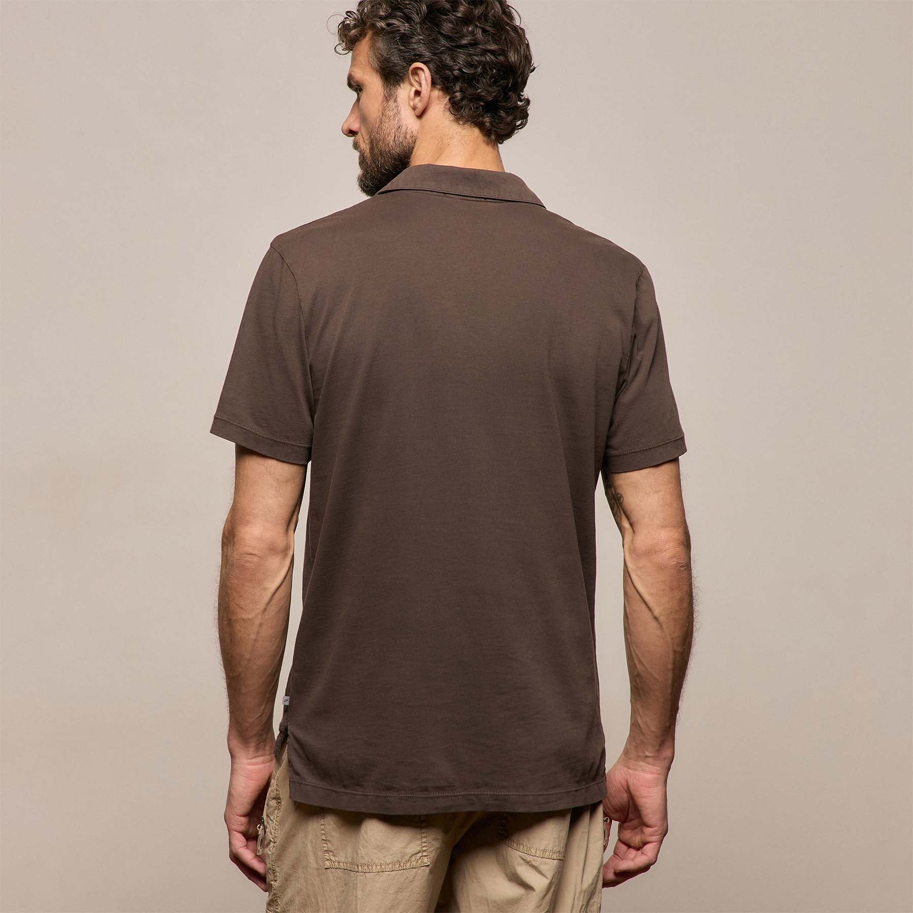 Sueded Jersey Polo in Bark Pigment | James Perse Los Angeles