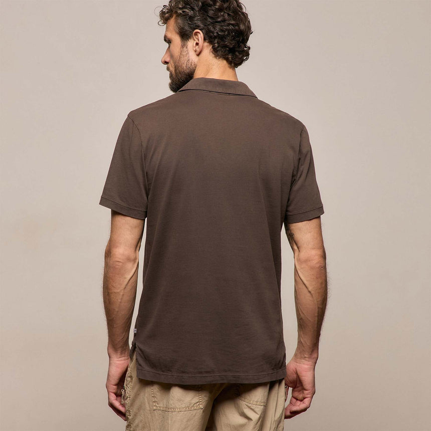 Sueded Jersey Polo in Bark Pigment | James Perse Los Angeles