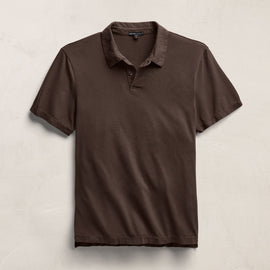 Sueded Jersey Polo in Bark Pigment | James Perse Los Angeles