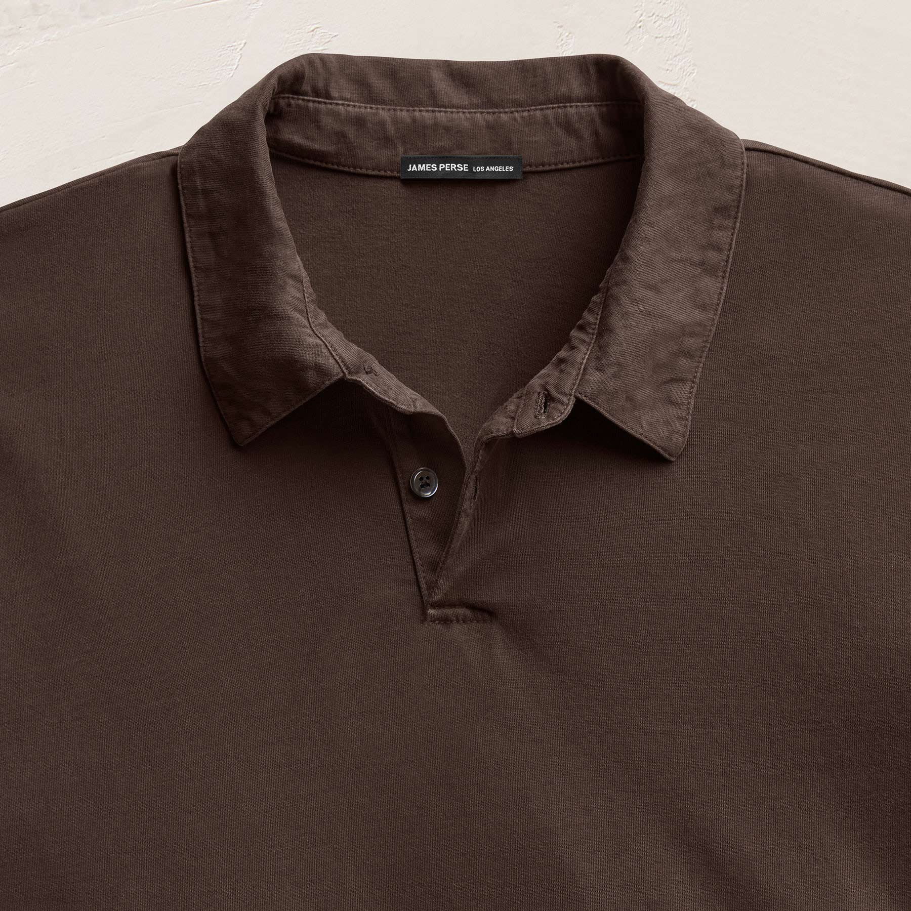 Sueded Jersey Polo in Bark Pigment | James Perse Los Angeles