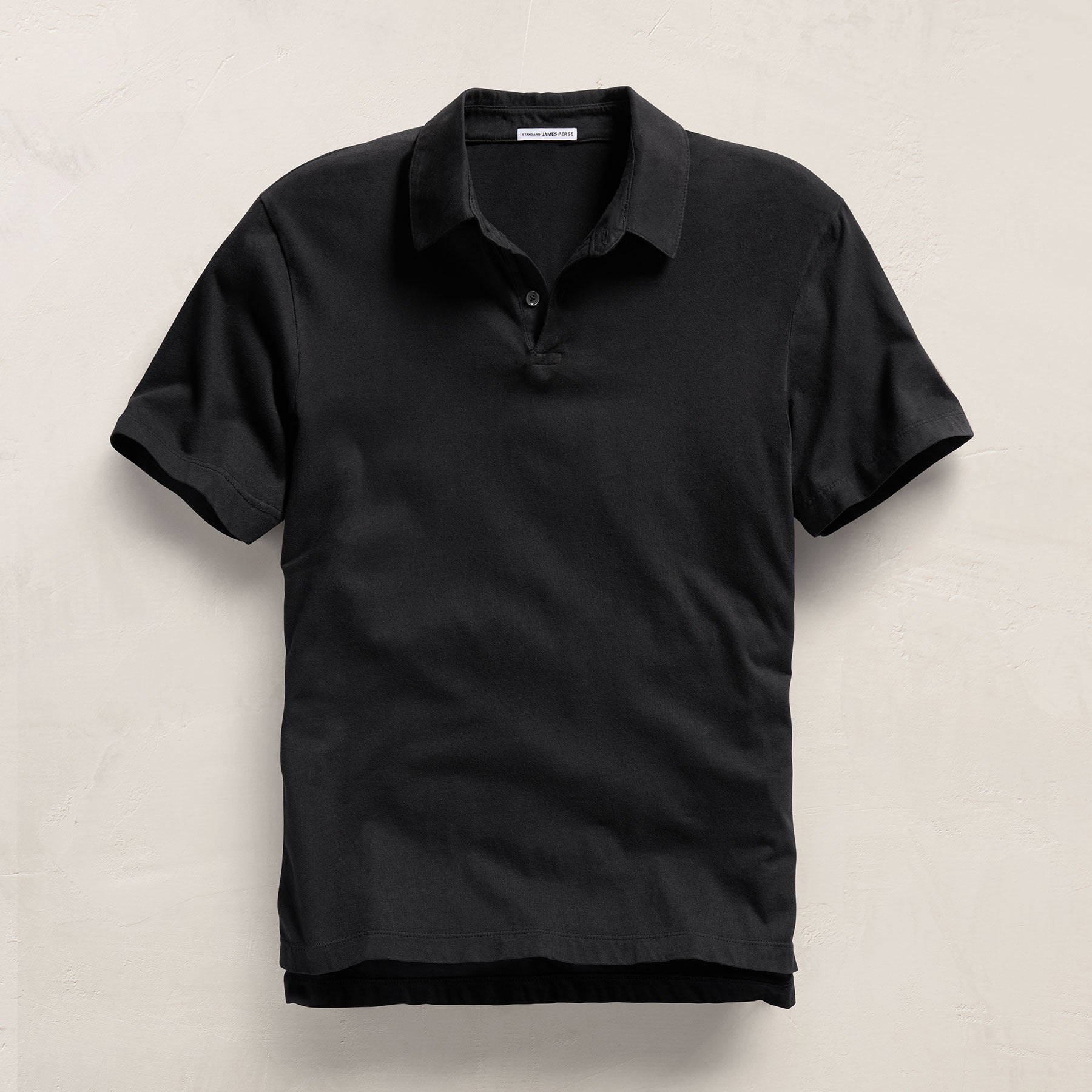 Sueded Jersey Polo in Black | James Perse Los Angeles